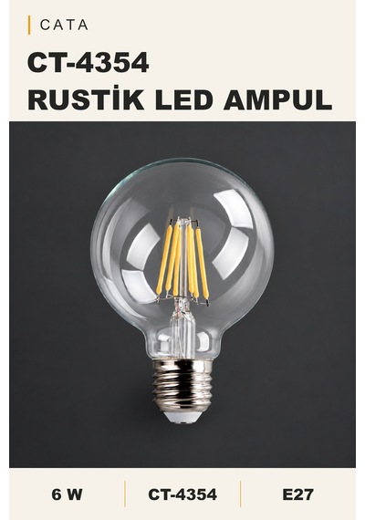 Cata Ct-4354 6w E27 G95 Filament Led Ampul