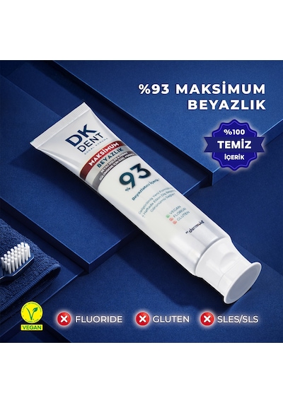 Dkdent %93 Maximum Beyazlık Diş Macunu 75 Ml X 2 Adet Beyazlatma