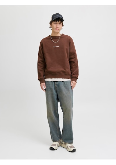 Jack & Jones Jornorrebro Emb Sweat Crew Noos Deep Mahogany Deep Mahogany