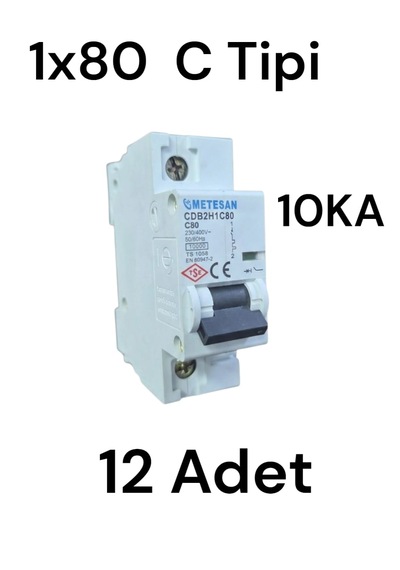 1x80a C Tipi 10ka Otomat Sigorta 12 Adet