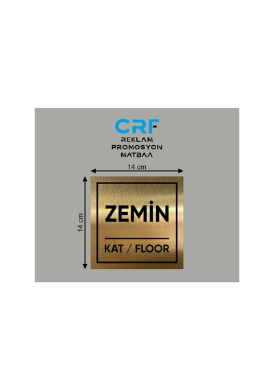 Gold Alüminyum Kat Yönlendirme Levhası Zemin Kat 14x14 Cm Arkası Yapışkanlı