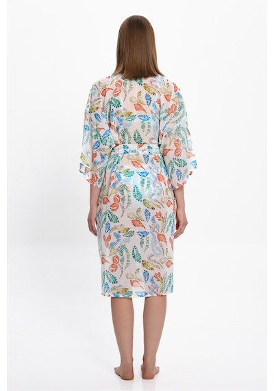 Toosalty Kadın Çok Renkli Geometrik Uzun Kimono 25pl15st Çok Renkli