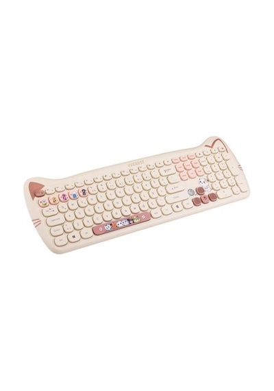 Everest Km-6283 Catty Renkli Tuşlu Sarı Kablosuz Q Multimedia Klavye + Mouse + Pad