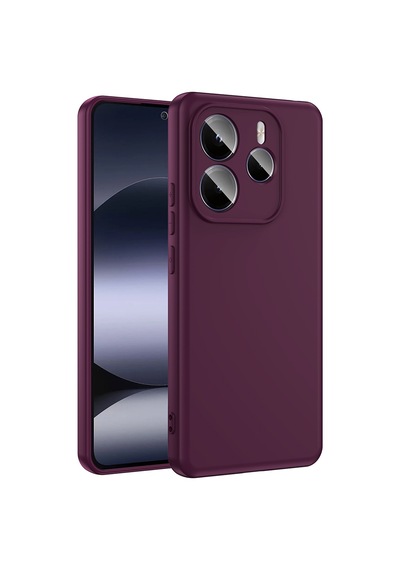 Xiaomi Redmi Note 14 5g Kılıf Yumuşak Silikon Kamera Korumalı Lansman Pazarplus Koyu Mor