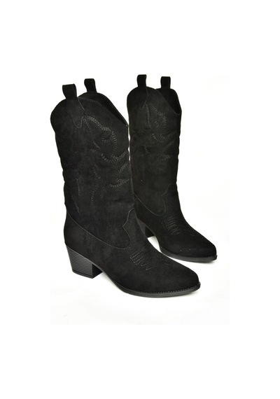 Fox Shoes T820088702 Siyah Süet Kovboy Model Kadın Çizme Siyah-Süet Fox Shoes T820088702 Siyah Süet Kovboy Model Kadın Çizme Siyah-Süet