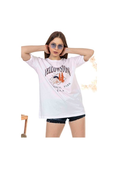 Kadın Oversize Yellowstone Baskılı Tshirt (534304808)