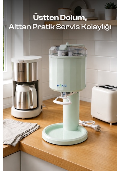 Dondurma Makinesi - Otomatik Karıştırma Sistemi - Evde Külahlı Kolay Dondurma Hazırlama ,20-25 Dakikada Pratik Servis - Ev Tipi Kullanımı İçin Kompakt Tasarım - BPA’sız Çelik ve Geniş Hazne Dondurma Makinesi - Otomatik Karıştırma Sistemi - Evde Külahlı Kolay Dondurma Hazırlama ,20-25 Dakikada Pratik Servis - Ev Tipi Kullanımı İçin Kompakt Tasarım - BPA’sız Çelik ve Geniş Hazne