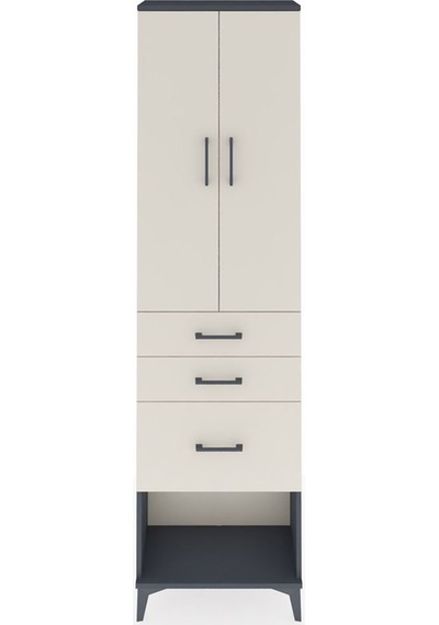 Arges Dolap 2 Raflı 3 Çekmeceli Tek Askılı 60x30x221 Antrasit... Antrasit