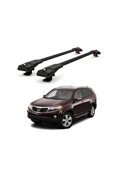 Kia Sorento Xm Mk2 2010 2014 İçin Ara Atkı Tavan Barı , Araç Üstü Ekipman Taşıma Barı Siyah 2 Adet
