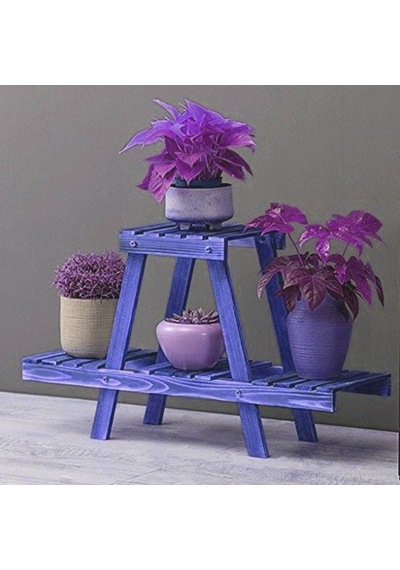Antinkuntinci Saksı Standı Bahçe Çiçeklik Rafı Ahşap 3 Katlı Saksılık Kitaplık (439678006) Diğer