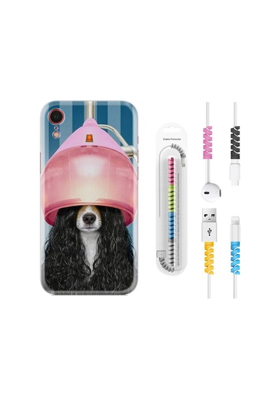 Apple Uyumlu iPhone XR Kılıf Kablo Koruyuculu Earring Woman 1363