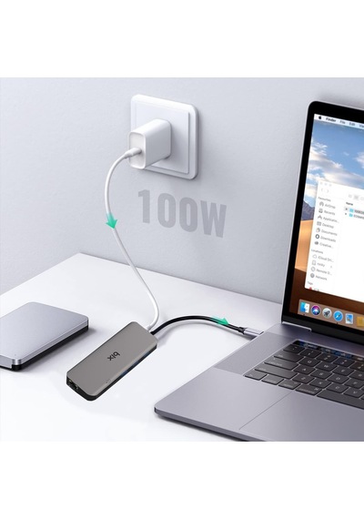 Bx11hb Type-c To Hdmı Vga Ethernet 3.5 Mm Jack Usb 3.0 Pd Kart Okuyucu Dönüştürücü Adaptör