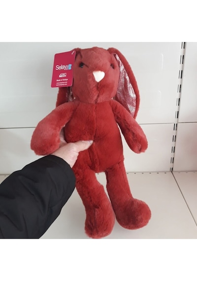 Peluş Oyuncak Kiremit Renk Tavşan 40 Cm Kahverengi