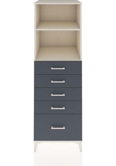 Kronos Dolap 2 Raflı 5 Çekmeceli 60x59x182 Aytaşı-antrasit Aytaşı