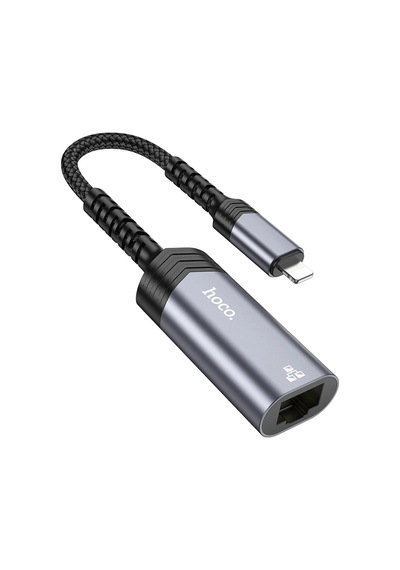 Hoco. Ua26 Tak Çalıştır Lightning To Rj45 100 Mbps Ethernet Dönüştürücü - Gri