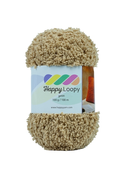 Happy Loopy Yarn - 100g / 100m %100 Polyester Buklet Örgü İpi - Vanilya Happy Loopy Yarn - 100g / 100m %100 Polyester Buklet Örgü İpi - Vanilya