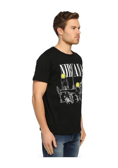 Bant Giyim - Nirvana Kurt Cobain Siyah Erkek T-Shirt Tişört