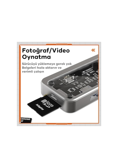 Ally Sw1v-pro Type-c To Usb3.0 3adet+ 3.5mm+ Hdmı+ Vga+ Sd + Tf + Ethernet Çoğaltıcı Transparan Hub- 5775 Şeffaf 2