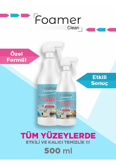 Foamer Clean Çok Amaçlı Leke ve Kir Çıkarıcı Köpük Sprey 500 ML