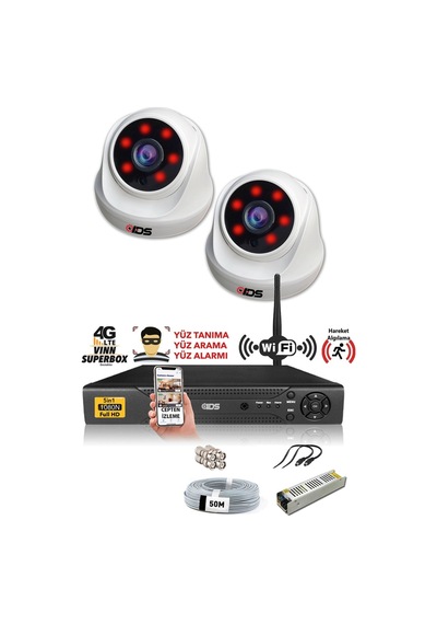 IDS D-2026HD-SET2-NOHDD 2 Kameralı 1080P Full HD 5 MP Sony Lensli Kamera Seti - 2026