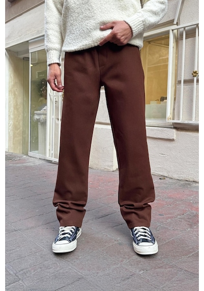 Flaw Basic Regular Gabardin Pantolon Kahverengi Kahverengi