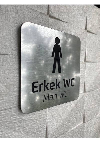 Metallice Silver Seri Erkek Wc Yönlendirme Tabelası