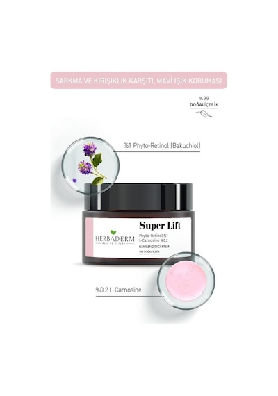 Herbaderm Super Lift Leke Oluşumuna Karşı Mavi Işık Koruma Sağlayan Nemlendirici Krem 50 ML