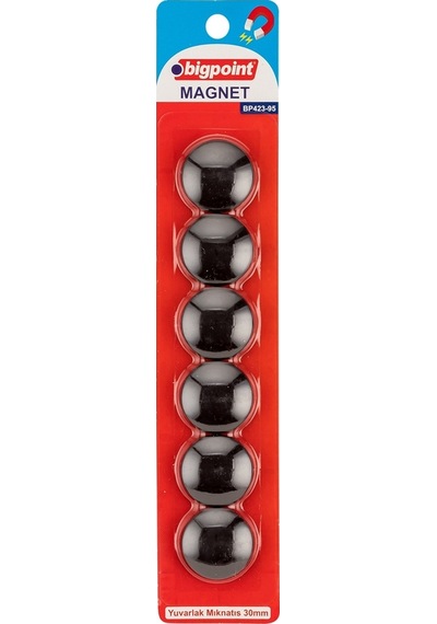 Bigpoint Magnet 30mm Mıknatıs Siyah 6'lı Blister X 12 Blister