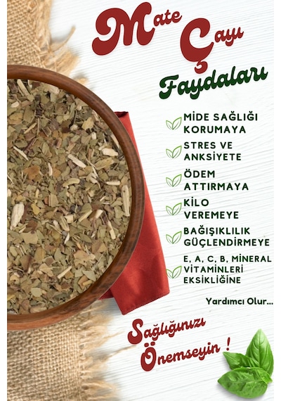 Yörem Afyon Yorgunluğa Paydos Diyenlere Doğal Mate Yaprağı, Yerba Mate Ilex Paraguariensis 85gr
