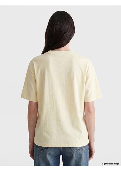 Lcw Comfort Sarı Taşlı Soft Touch Kadın Tişört