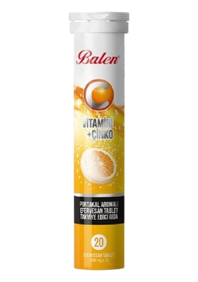 Balen C Vitamini+çinko Portakal Aromalı Efervesan 20 Tablet