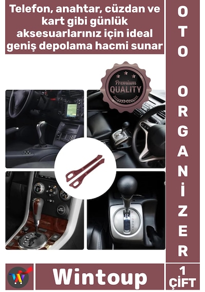 Otodüzenleyici Araba Organizer Telefon Cüzdan Saklama Haznesi Araç Koltuk Arası Düzenleyici Bordo