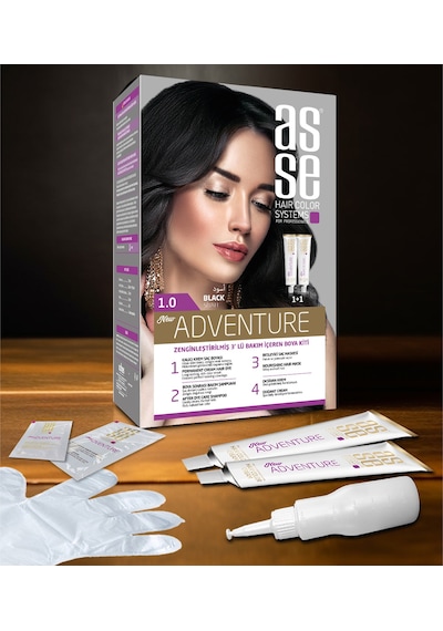 Asse Adventure Set Saç Boyası Kalıcı ve Canlı Renkler 1+1 İki Kullanım Seti
