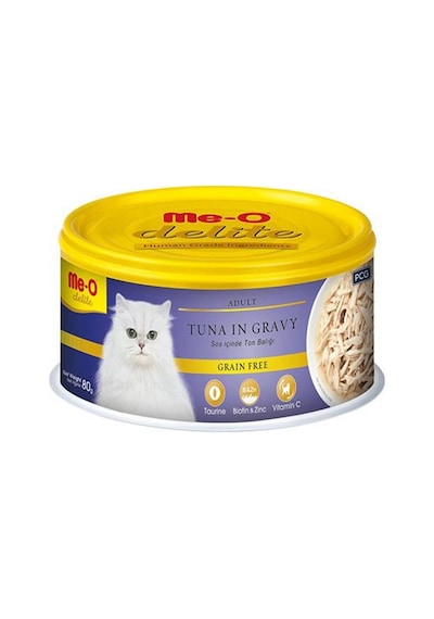 Me-O Delite Ton Balıklı Tahılsız Yetişkin Konserve Kedi Maması 80 G