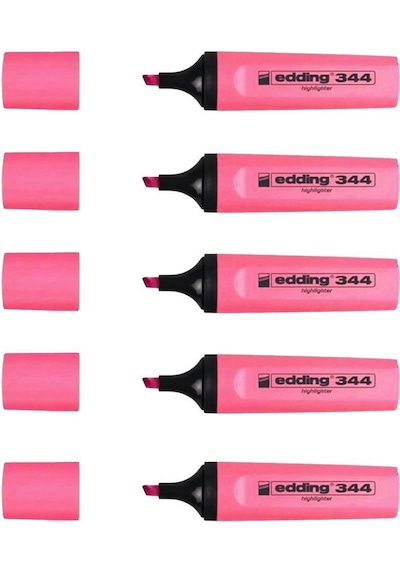 Edding Fosforlu Kalem 344 Pembe 5 Adet Pembe