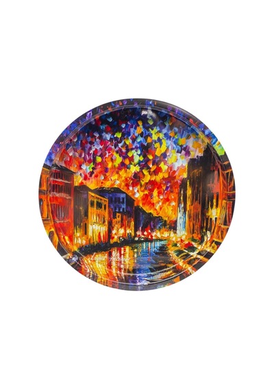 Ef163-03 Afremov River Desenli Yuvarlak Tepsi 36 Cm Desenli