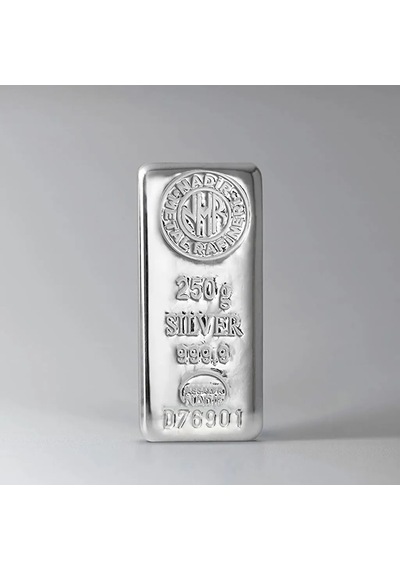 250 Gram Külçe Gümüş 999 / 999,9 Saflık Yatırımlık Gram Gümüş, Rafineri Ambalajlı