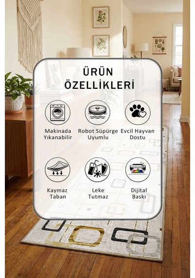 Torre Yıkanabilir Yolluk Açık Gri
