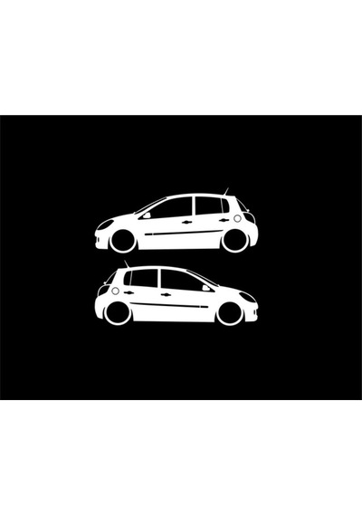 Oto Clio 3 Detaylı Basık Kelebek Cam Stickeri 2 Adet