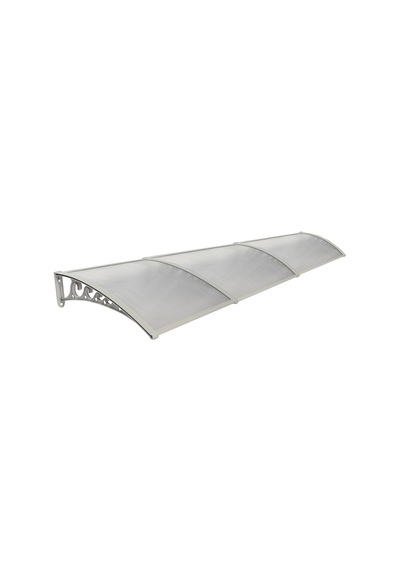 Plastik Ayak 6mm Levhalı Pratik Sundurma Kanopi 100x450 Cm Gri