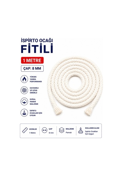 İspirto Ocağı Fitili 1 Metre Çap: 8 Mm