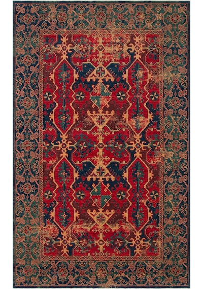 Hoom Rugs Cadis Kdm 01 Navy Red Vintage El Emeği Yüksek Kara Tezgah Halısı Mavi - Kırmızı