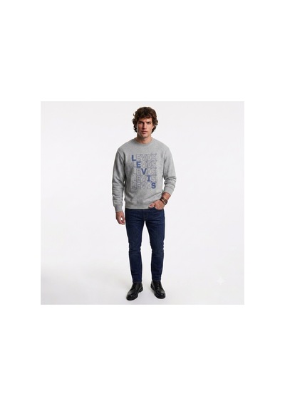 Levi's Bisiklet Yaka Pamuk Graphic Erkek Sweatshirt Gri