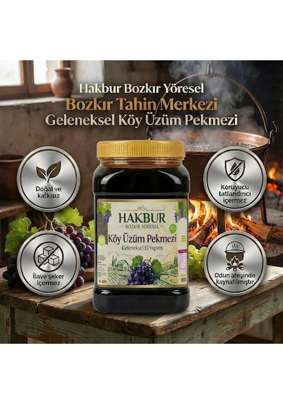 Bozkır Tahin Merkezi Doğal Katkısız Üzüm Köy Pekmezi 950 G