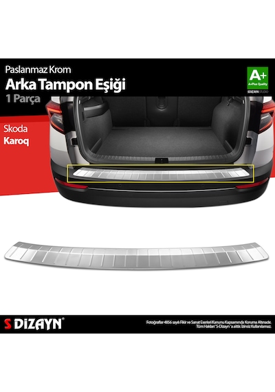 S-dizayn Skoda Karoq Krom Arka Tampon Eşiği 2017 Üzeri