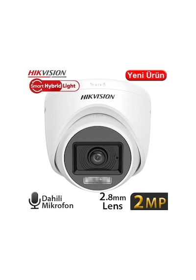 Hıkvısıon Ds-2ce76d0t-lpfs 2mp 2.8mm Lens 1080p Hd-tvı Smart Hydbrıd Lıgh Ir Dome Kamera-20mt. 39510338
