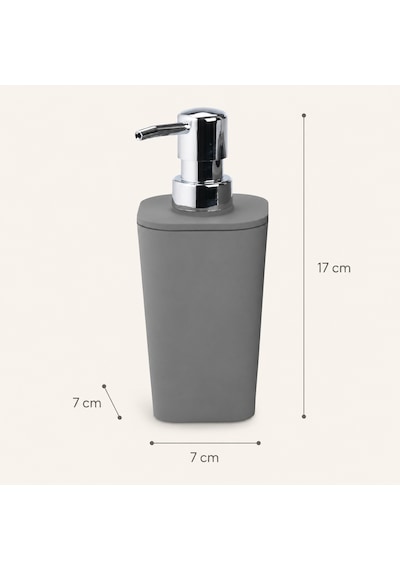 The Voguemaxima Sıvı Sabunluk Gri Kare Plastik 7x17 Cm