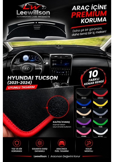 Hyundai Tucson 2021-2024 Torpido Korumasi Koruyucu Kilifi Halisi Örtü Gögüs Panel