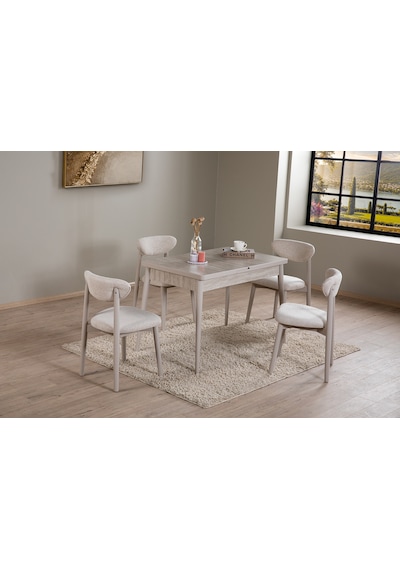 Ganni Home Lima Açılır Yemek Masası Traverten Gri Mdf Tabla, Gürgen İskeletli Modern Tasarım Traverten-gri Ganni Home Lima Açılır Yemek Masası Traverten Gri Mdf Tabla, Gürgen İskeletli Modern Tasarım Traverten-gri