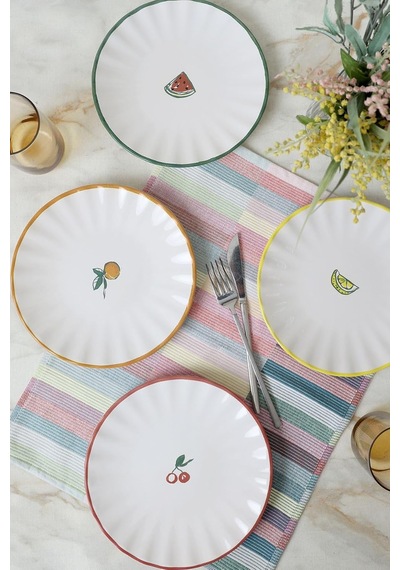 Fruit Feast Sirius Pasta Tabağı 22 Cm 4 Adet 23108-11 Çok Renkli